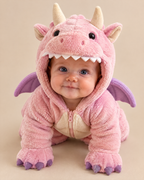 Cozy Dino Plush Hooded Onesie for Kids – Teal Dinosaur Costume with Colorful Spikes & Wings